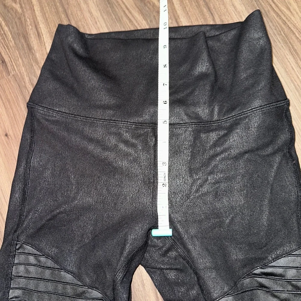 ALO Yoga Moto Leggings High Waist‎ Black Moto Panel Detail Athleisure Small